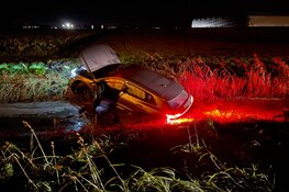 Gladheid in de provincie: Auto te water in Andijk