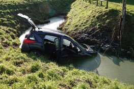 Auto te water na aanrijding in Andijk