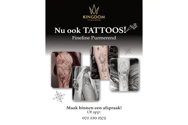 Nu ook Fine Line Tattoos bij Kingdom Tattoos & Piercings