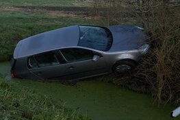 Automobilist wijkt uit voor gans en eindigt in sloot in Wervershoof