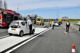Chaos en veel oponthoud na botsing met tankauto op A7