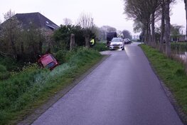 Auto belandt in sloot op Brakeweg in Medemblik